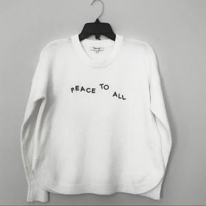 Madewell Off White Size XS, Peace to All Westlake Coziest Yarn Scoop Hem Sweater
